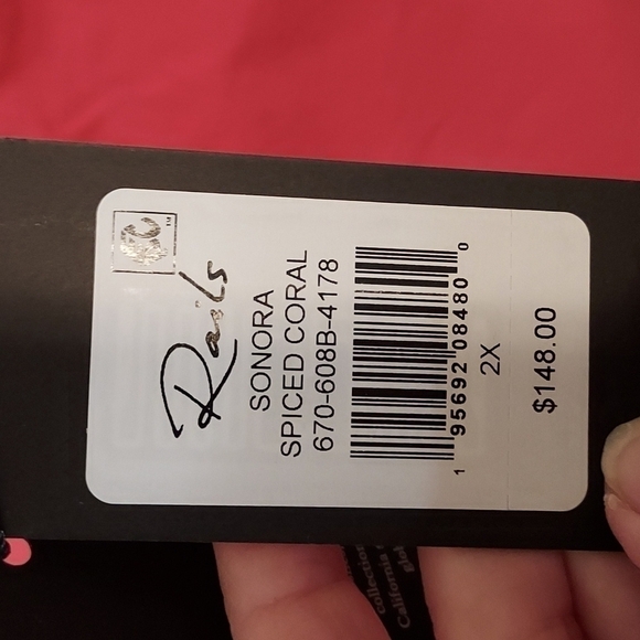 Rails Sonora Coral Square Neck Blouse - Picture 7 of 14